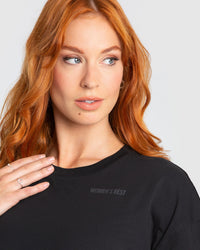 Comfort Oversized Cropped Short Sleeve T-Shirt | Black
