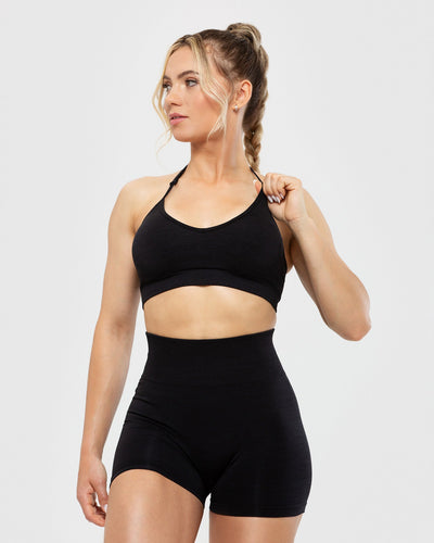 Define Seamless Halter Neck Bra | Black