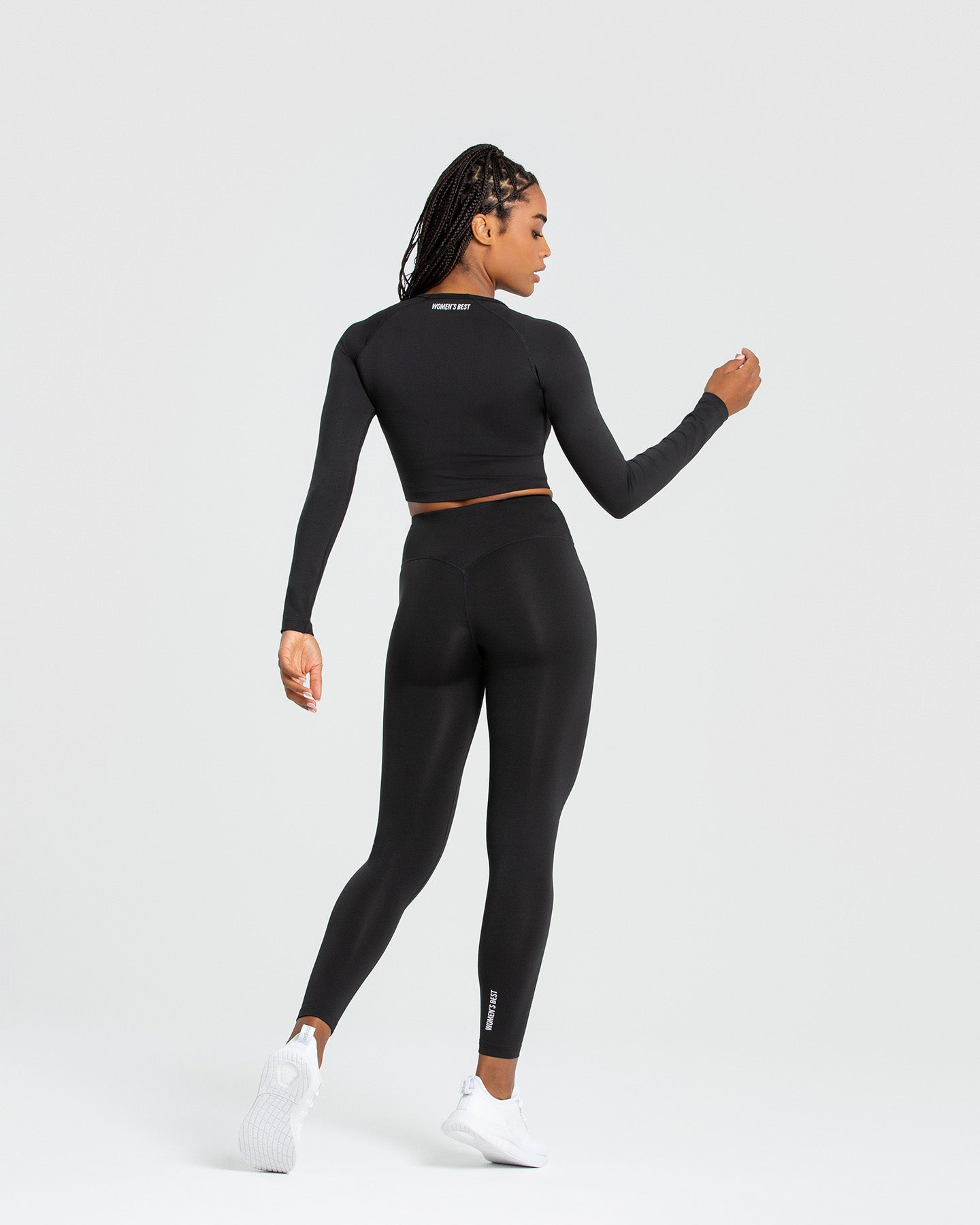 Essential Long Sleeve Crop Top | Black