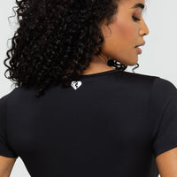 Essential Short Sleeve Unitard | Black