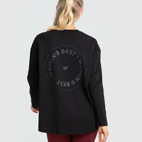 Comfort Oversized Long Sleeve T-Shirt | Black