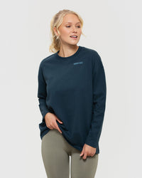 Comfort Oversized Long Sleeve T-Shirt | Sapphire Blue