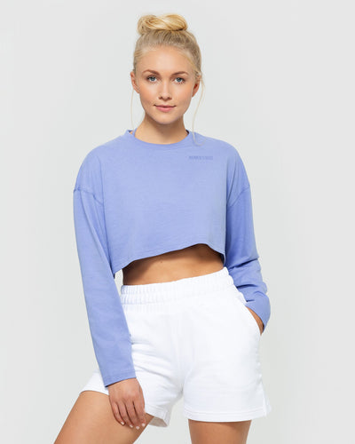 Comfort Oversized Cropped Long Sleeve T-Shirt | Violet
