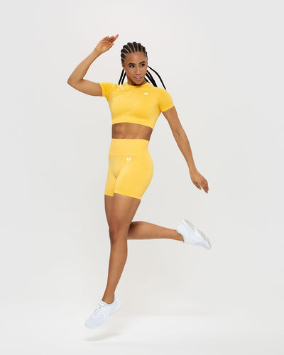 Gymshark yellow crop top shop